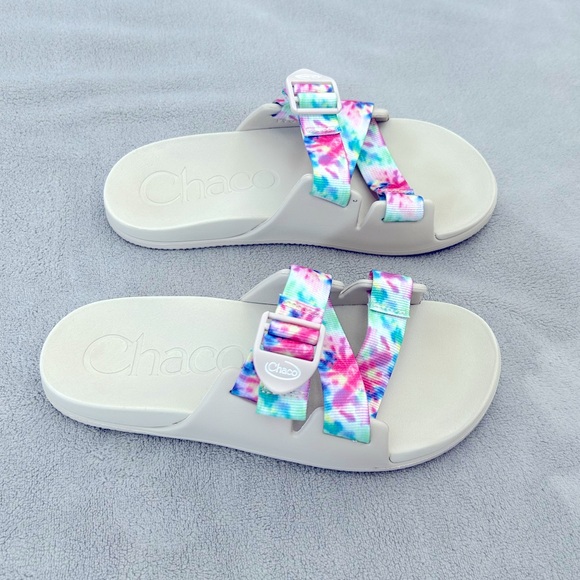Chaco women’s Chillos slide sandal light tie dye - Picture 1 of 5